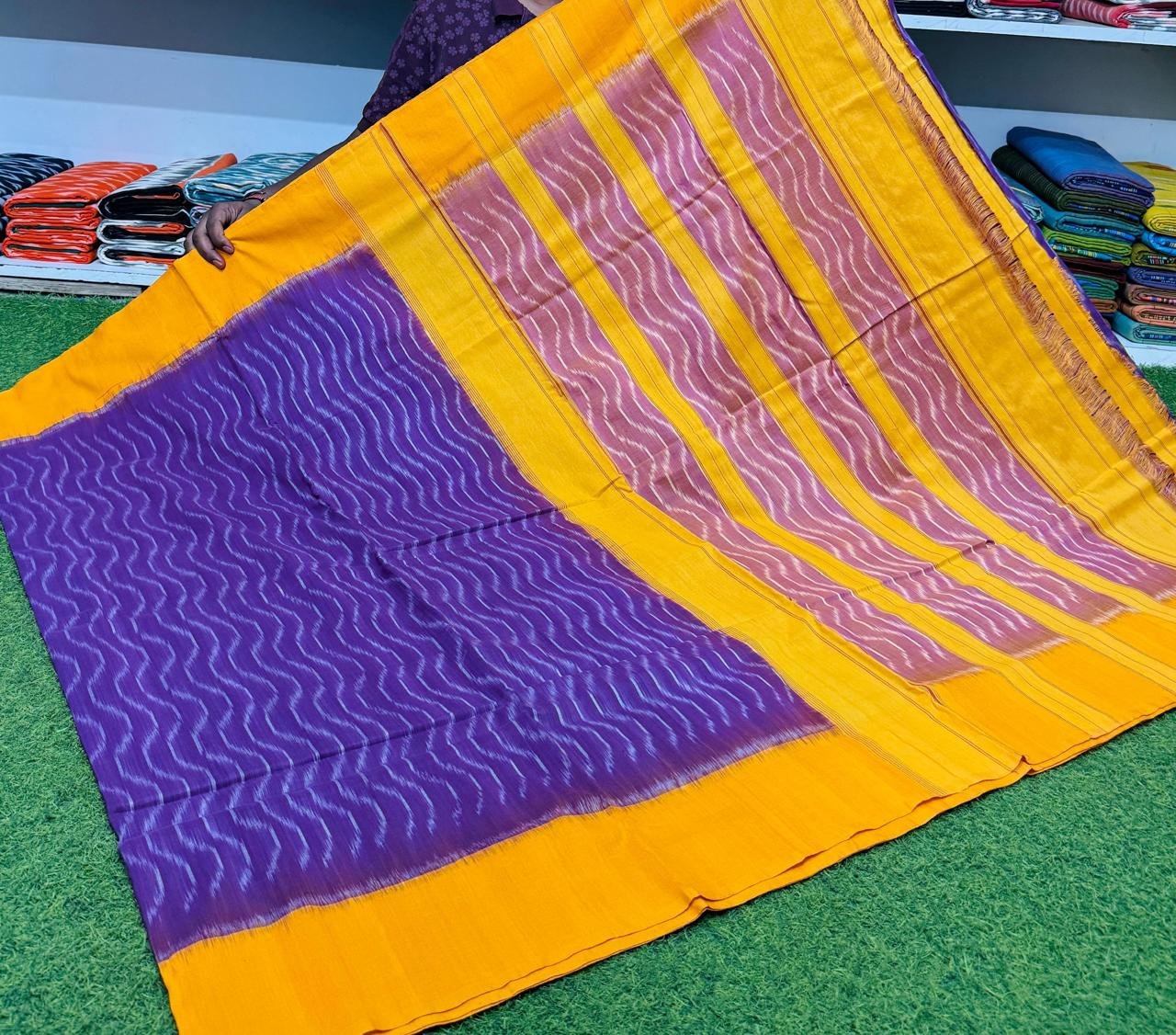 Cotton Saree - PSRGY21-ICTSDZDCD-76