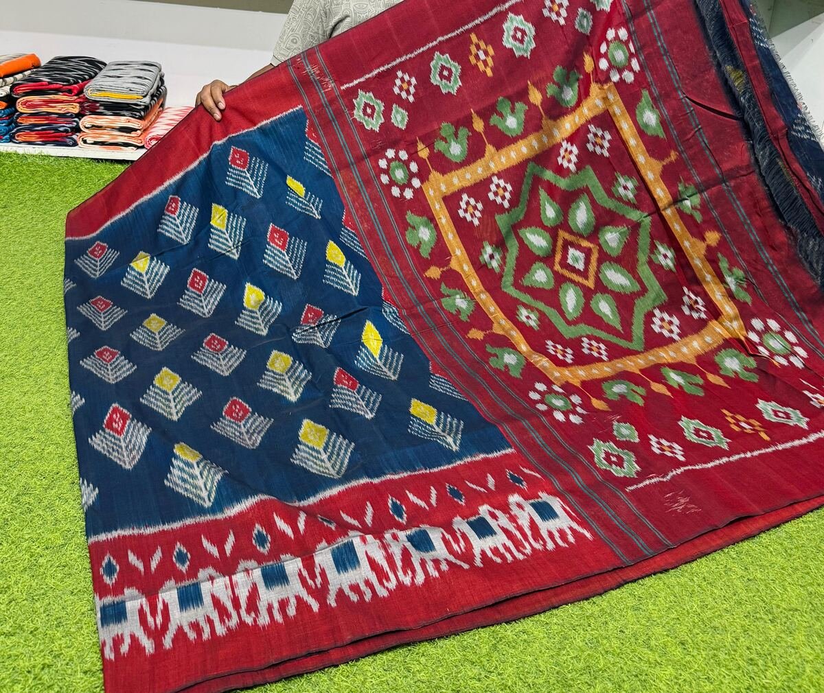 Cotton Saree - PSRGY21-ICTSDZDCD-78