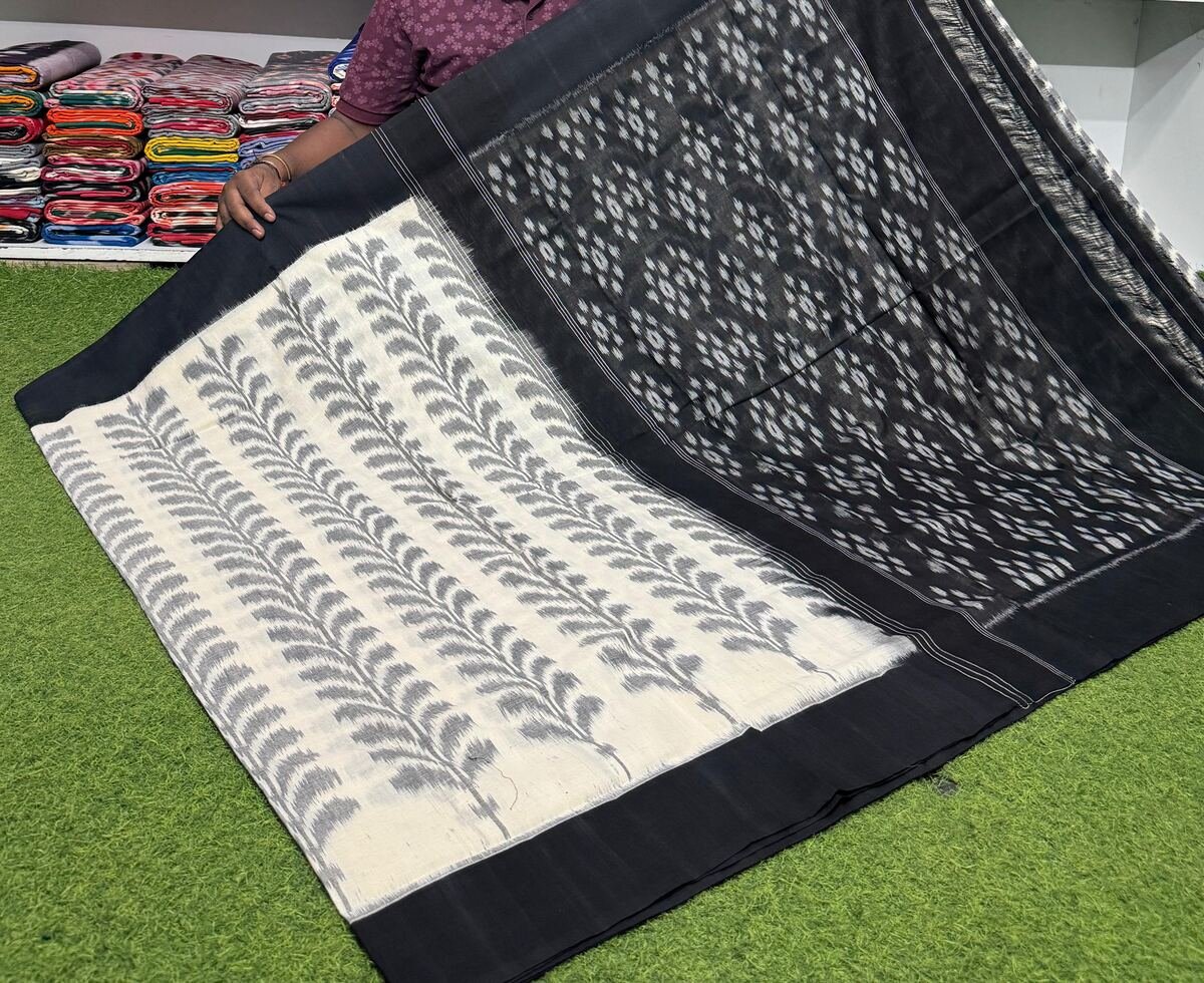 Cotton Saree - PSRGY30-ICTSCZDCD-02