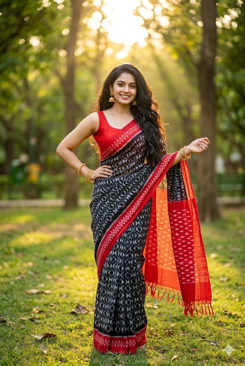 Cotton Saree - PUSNN01-ICTSCZDDC-04