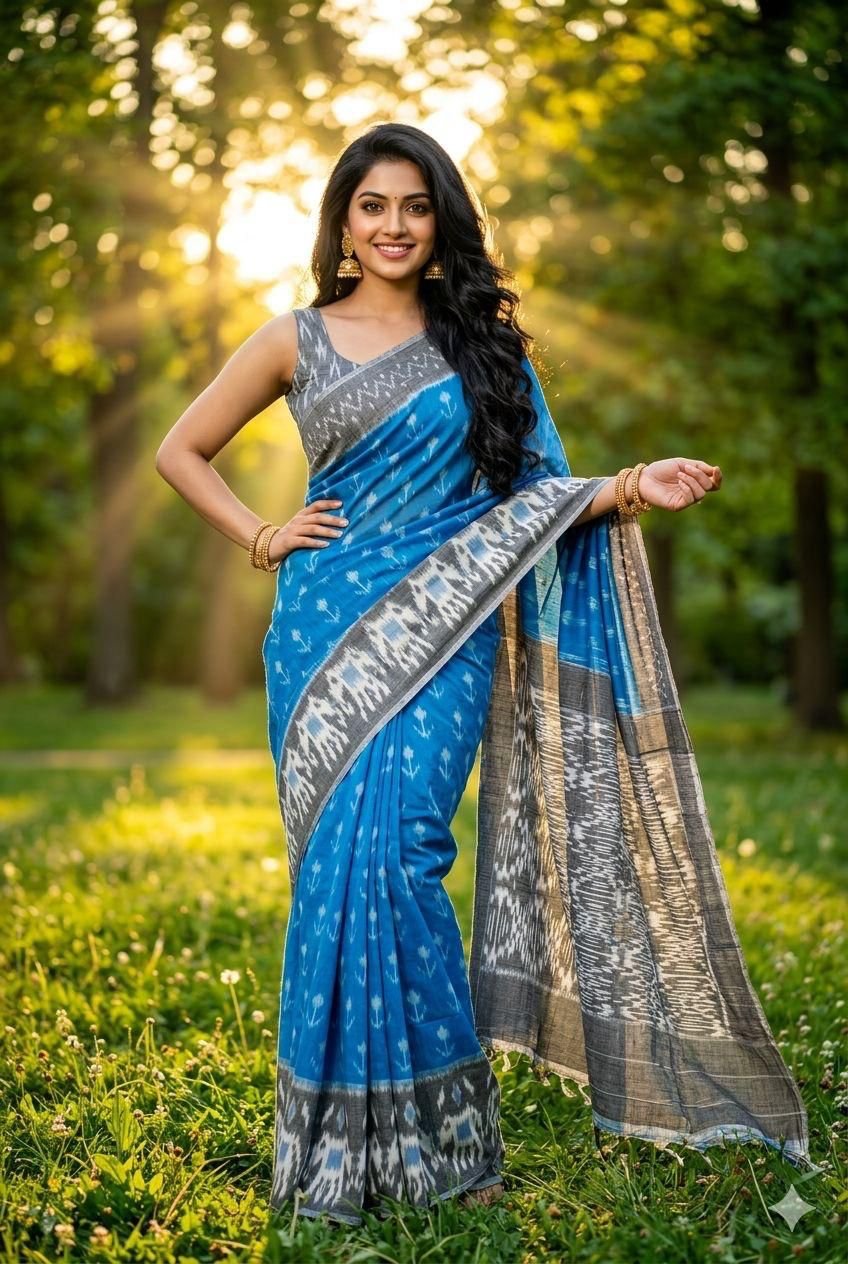Cotton Saree - PUSNN01-ICTSCZDDC-10