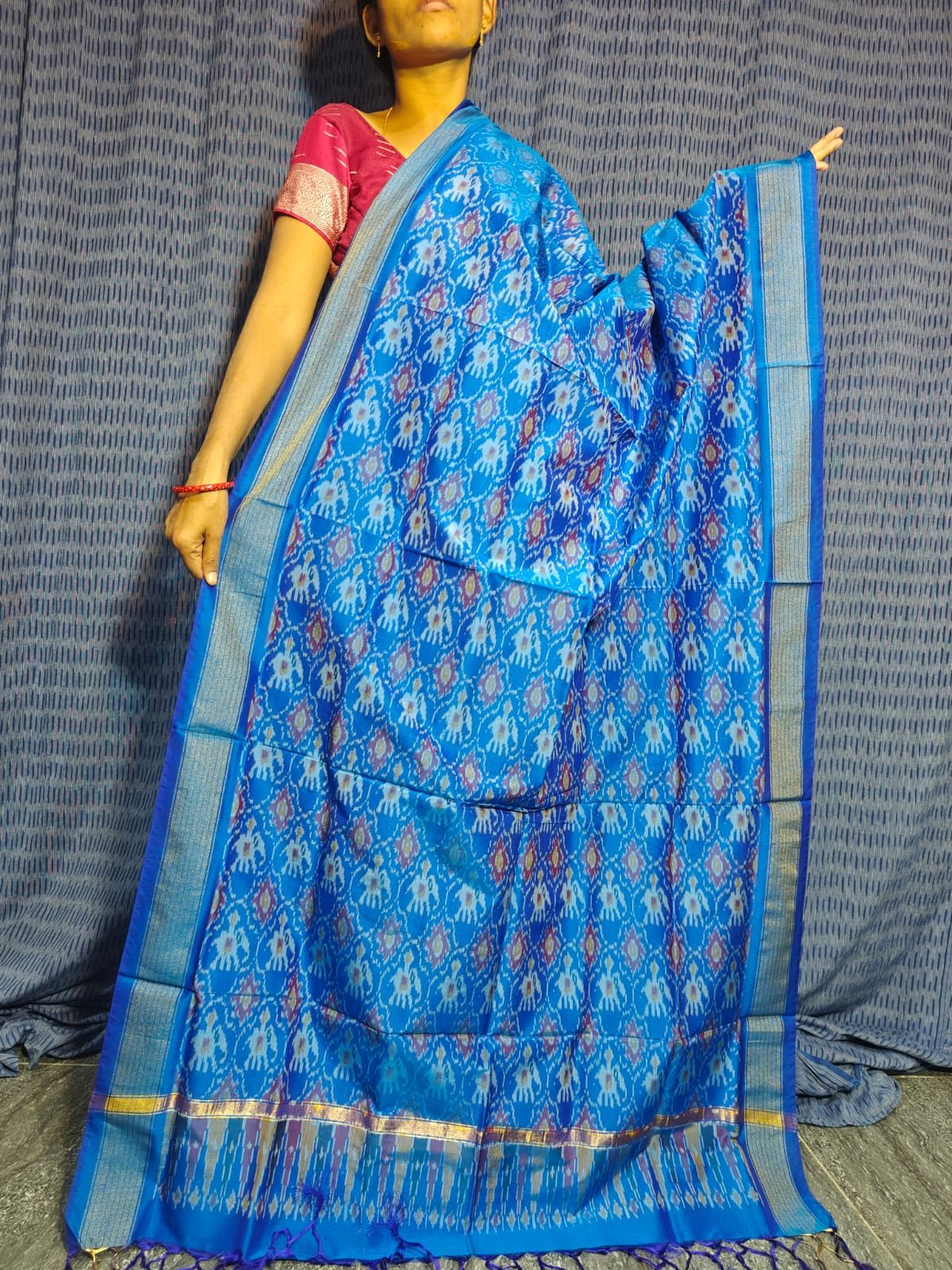 Ikat Dupatta - PGMRL04-ISCDDIXDC-16