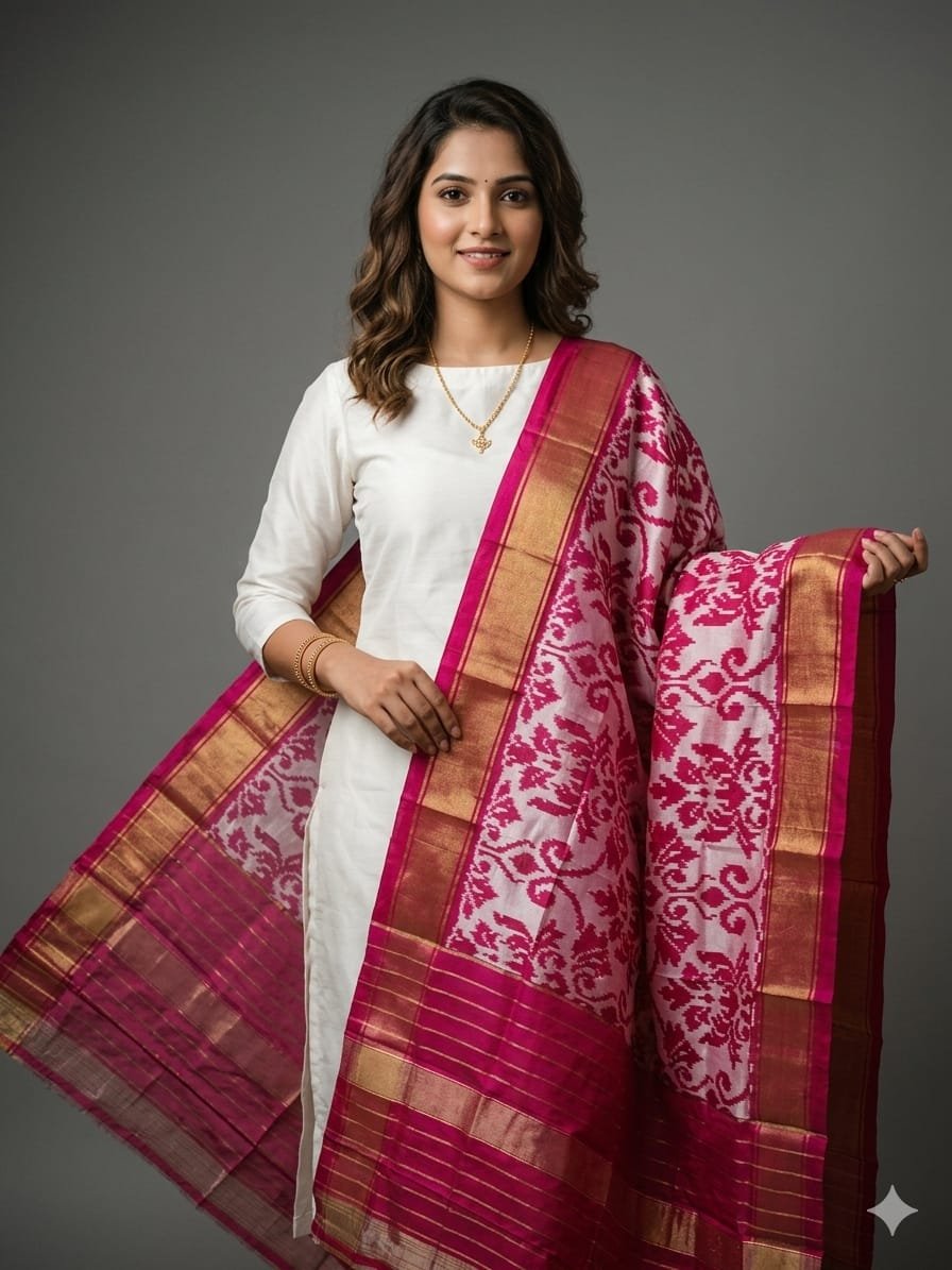 Ikat Dupatta - PGMRL26-ISDPCEZDC-55