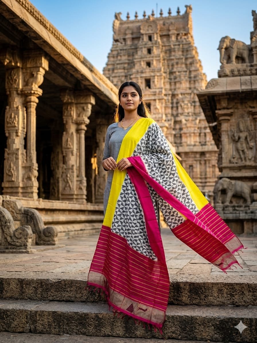 Ikat Dupatta - PGMRY26-ISDPDEZCD-28
