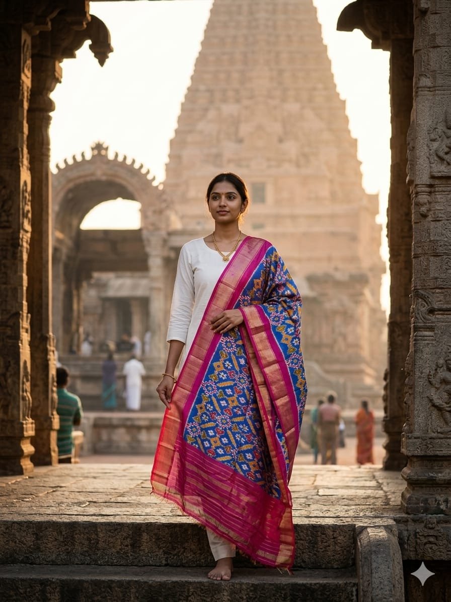 Ikat Dupatta - PGMRY26-ISDPDEZCD-32