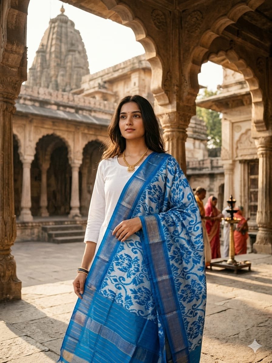 Ikat Dupatta - PGMRY26-ISDPDEZCD-36