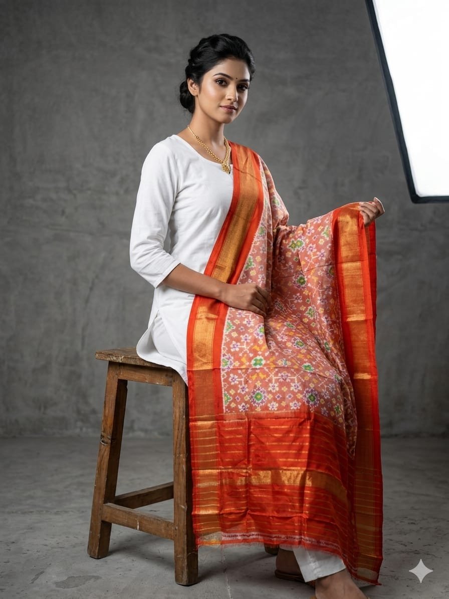 Ikat Dupatta - PGMRY26-ISDPDEZCD-39