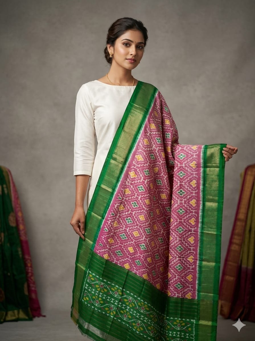 Ikat Dupatta - PGMRY26-ISDPDEZCD-46
