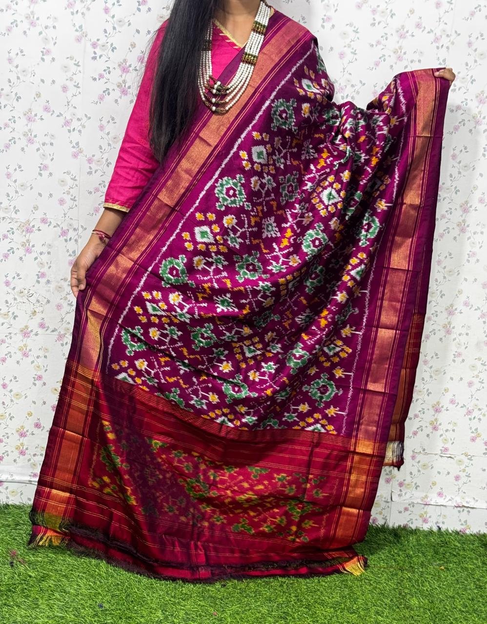 Ikat Dupatta - PSDHL04-ISDPDEZCD-40
