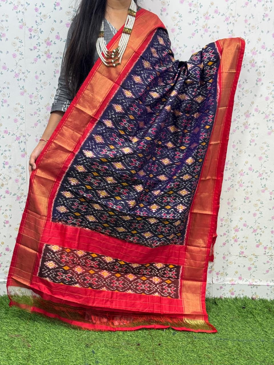 Ikat Dupatta - PSDHL21-ISDPDEZCD-37