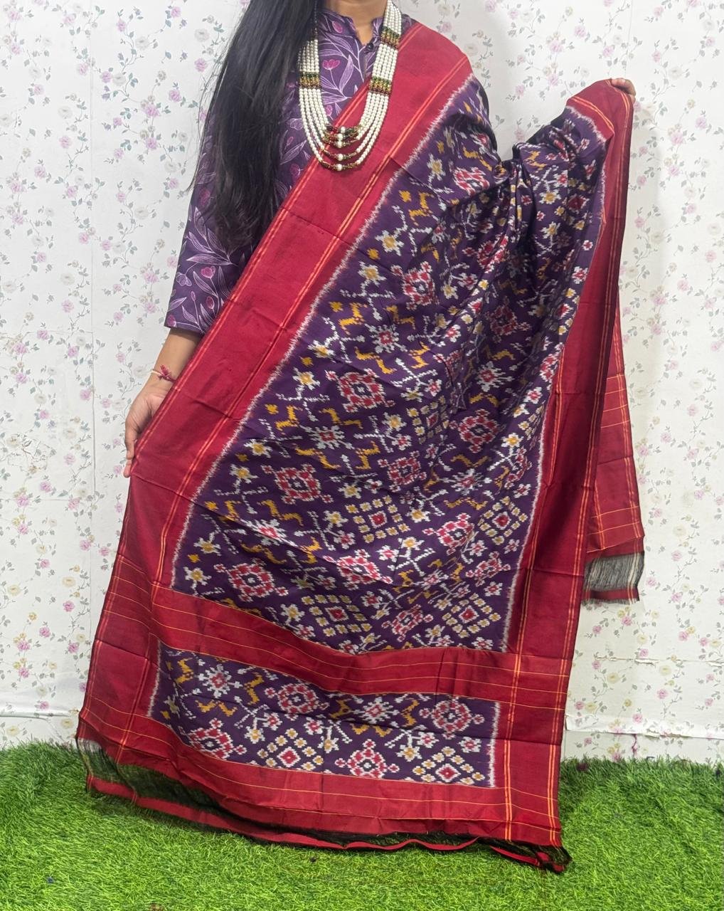 Ikat Dupatta - PSDHL27-ISDPDEZDD-03
