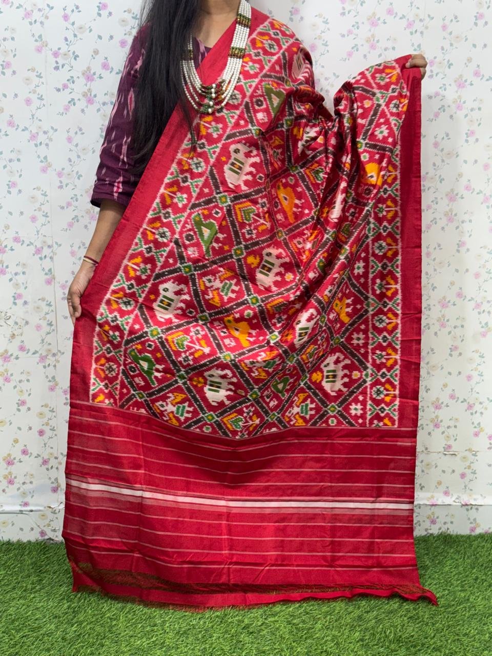 Ikat Dupatta - PSDHS28-ISDPDEZDD-03