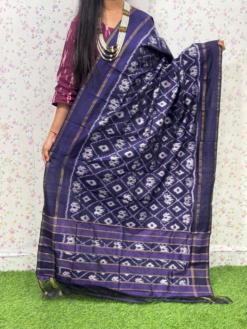 Ikat Dupatta - PSDHS28-ISDPDEZDD-24