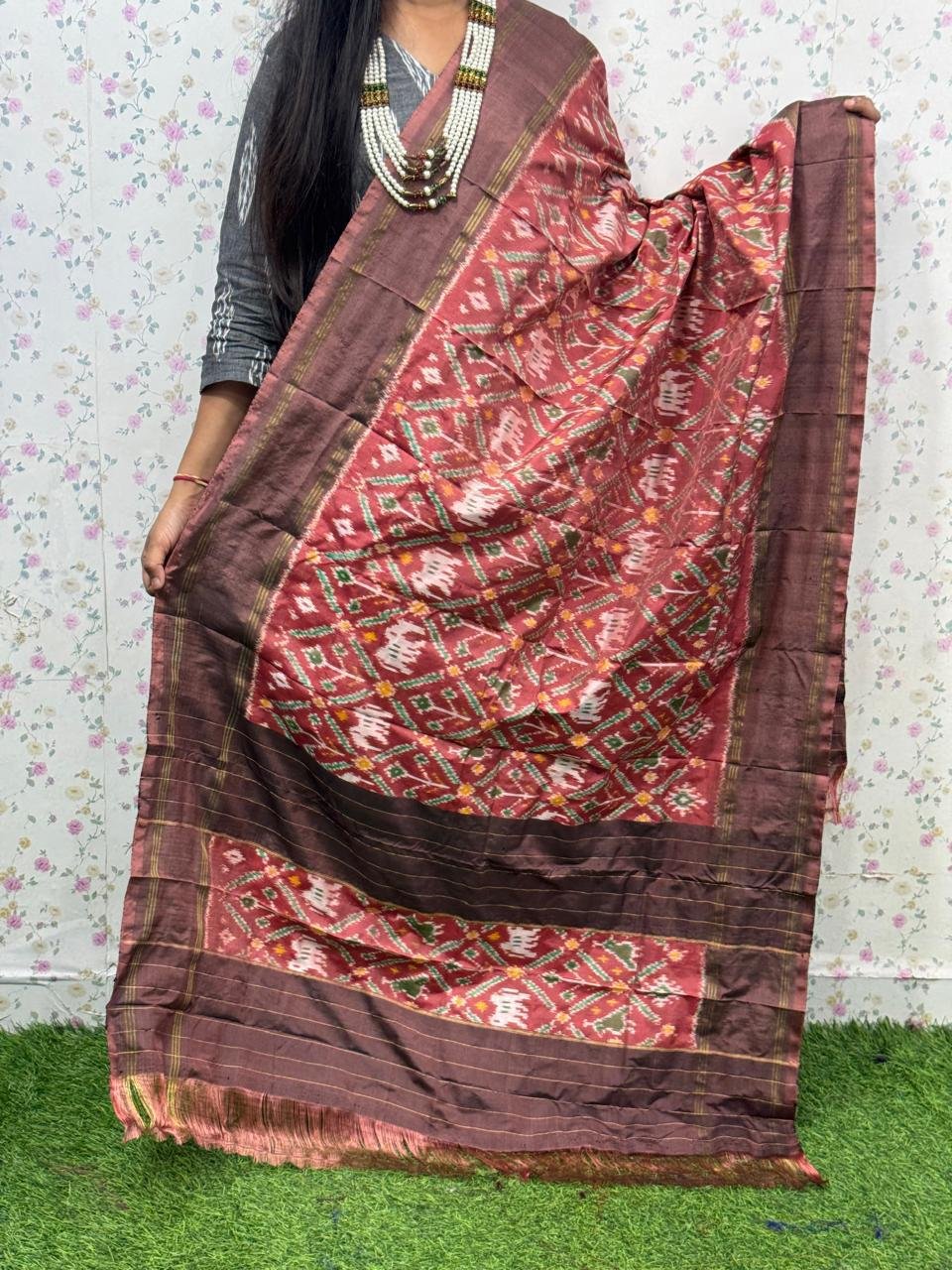 Ikat Dupatta - PSDHS28-ISDPDEZDD-35