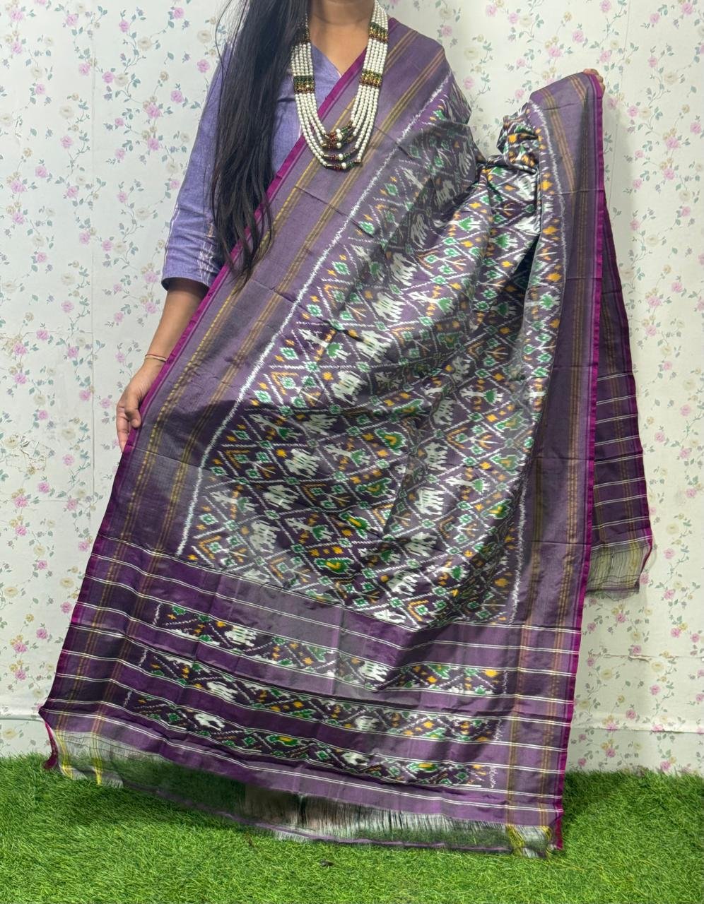 Ikat Dupatta - PSDHY13-ISDPDECDC-33