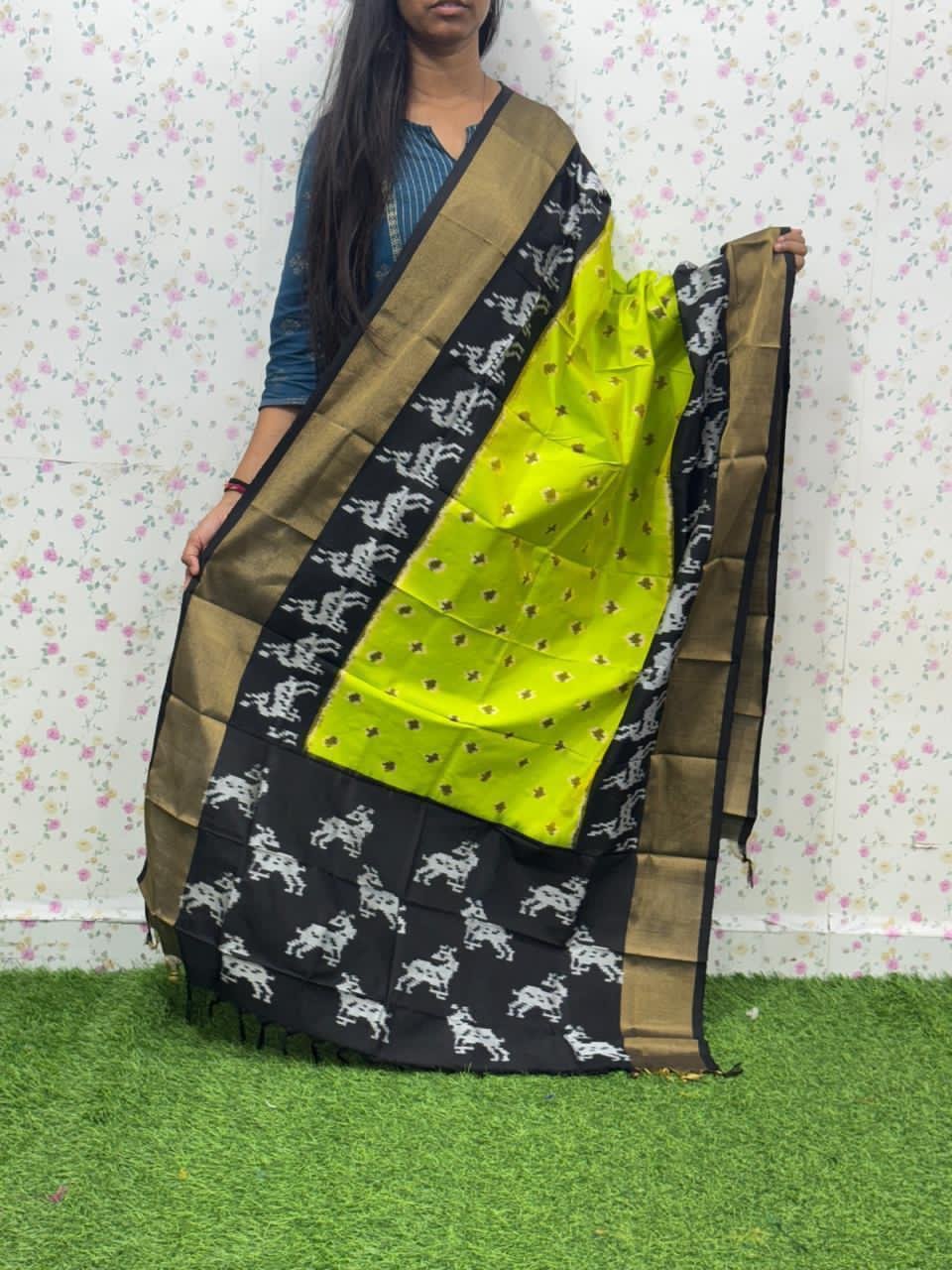 Ikat Dupatta - PSDHY13-ISDPDECDC-34