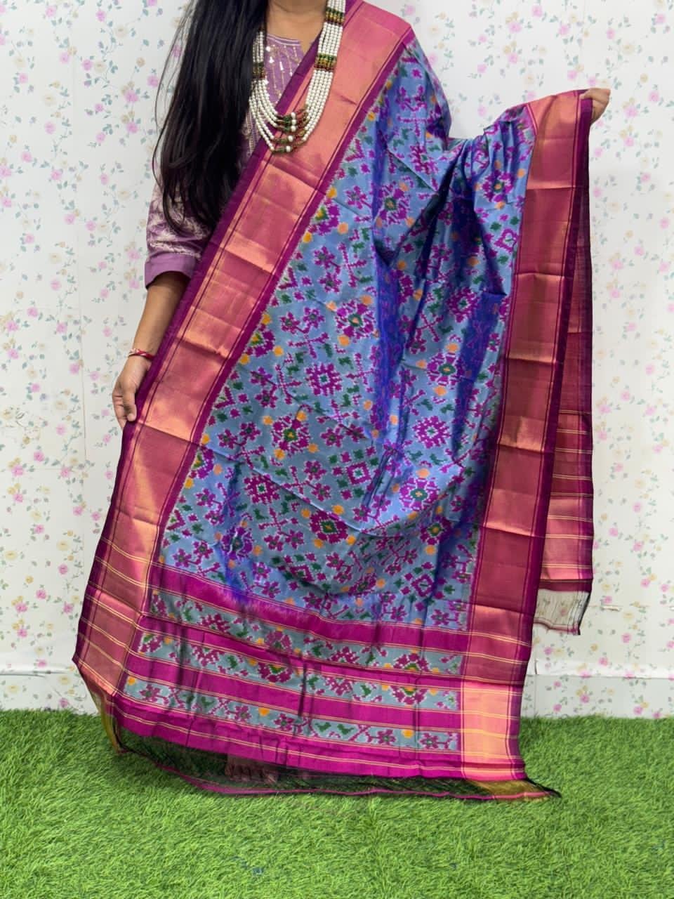 Ikat Dupatta - PSDHY13-ISDPDECDC-39
