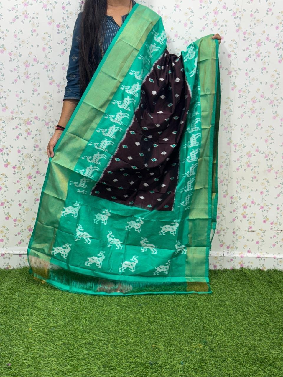 Ikat Dupatta - PSDHY13-ISDPDECDC-66
