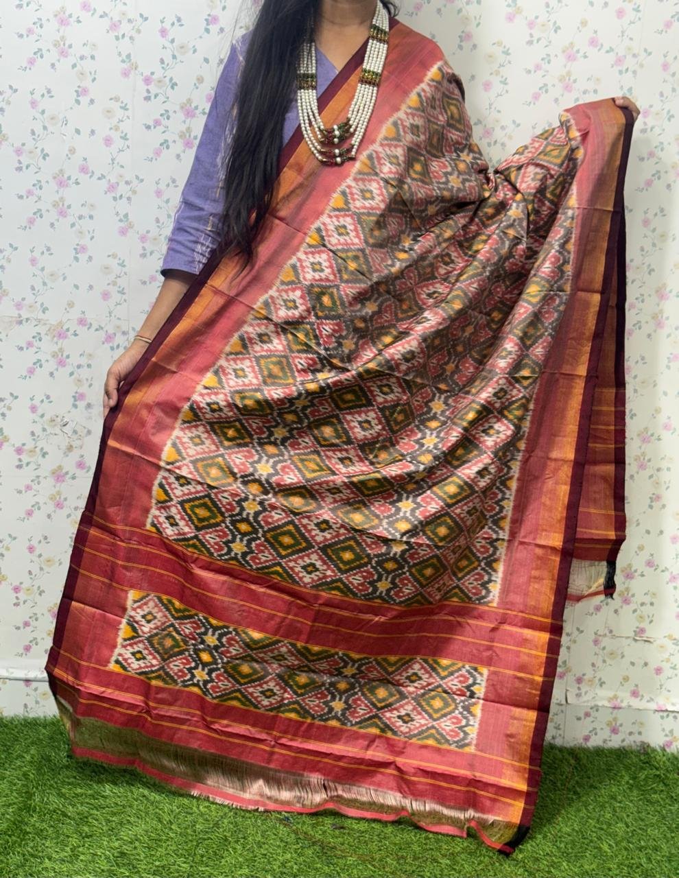 Ikat Dupatta - PSDHY13-ISDPDECDC-73