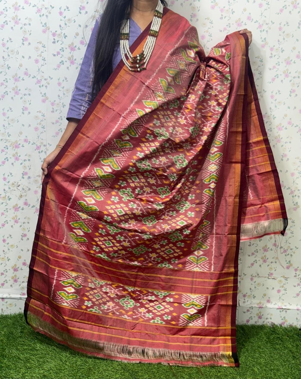 Ikat Dupatta - PSDHY13-ISDPDECDC-76
