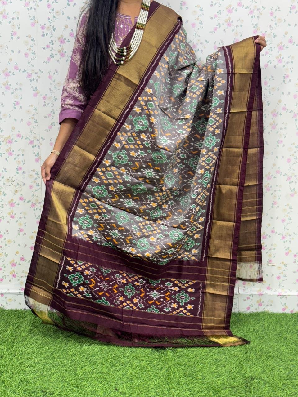 Ikat Dupatta - PSDHY13-ISDPDECDC-77