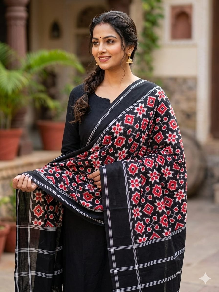 Ikat Dupatta - PSSIG10-ICDPDIBDC-01