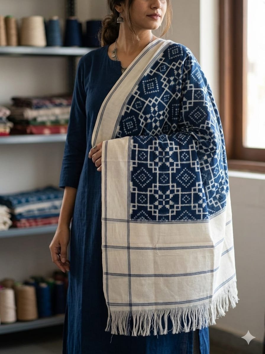 Ikat Dupatta - PSSIG10-ICDPDIBDC-05