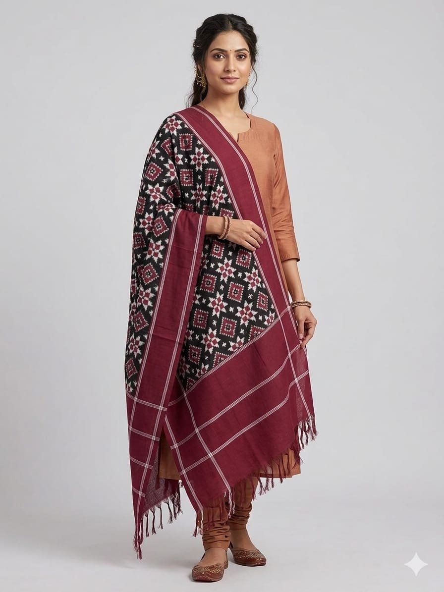 Ikat Dupatta - PSSIG10-ICDPDIBDC-10