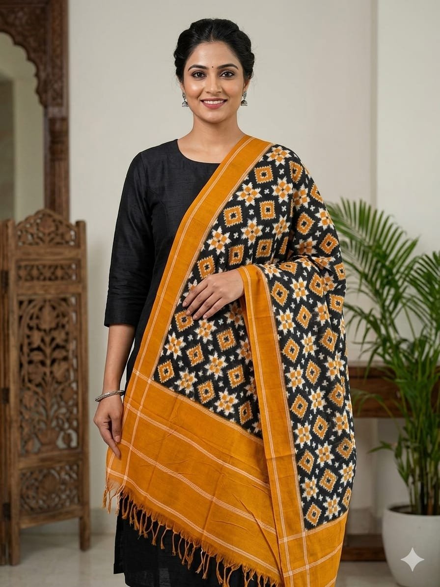Ikat Dupatta - PSSIG10-ICDPDIBDC-11