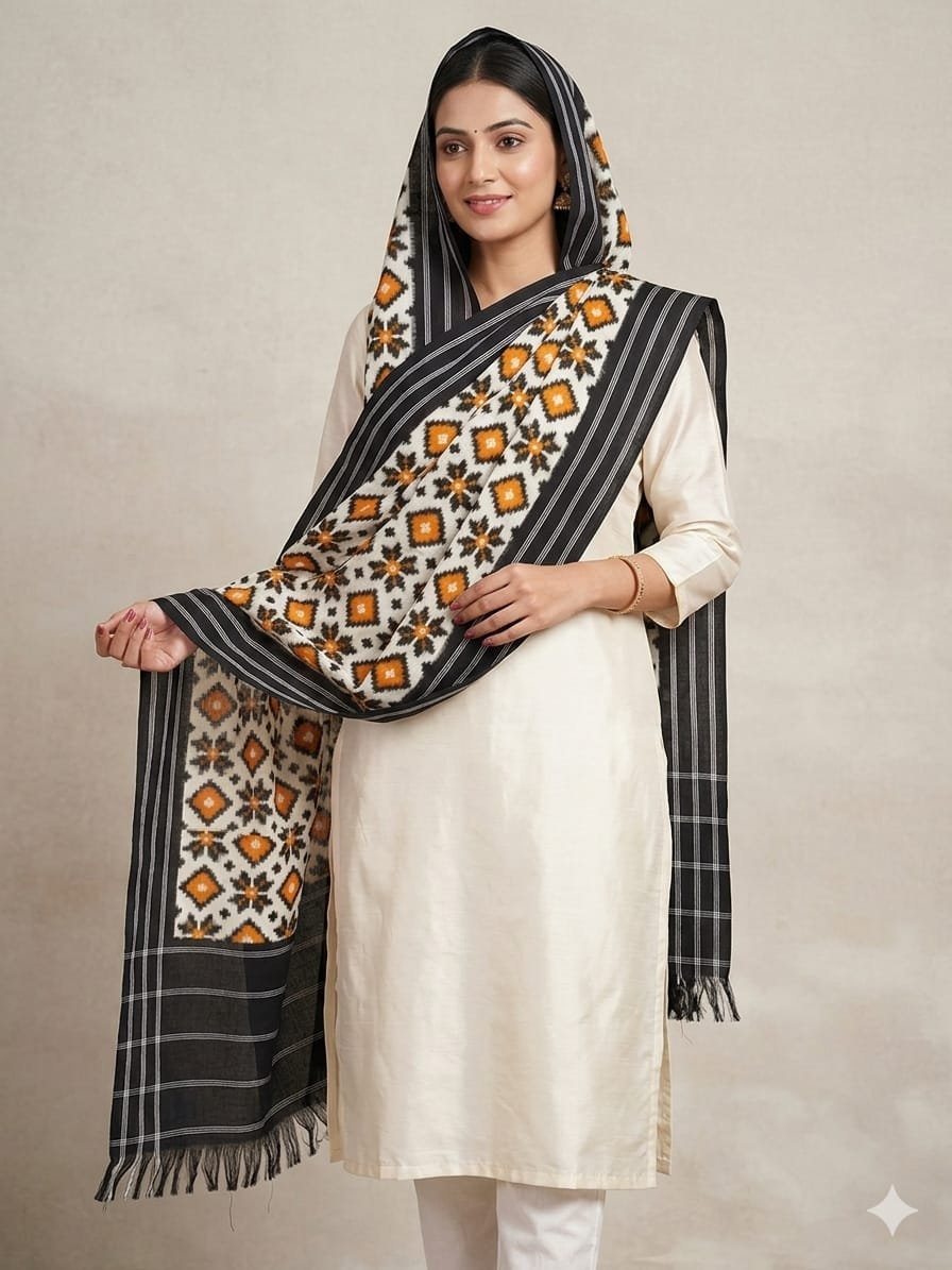 Ikat Dupatta - PSSIG10-ICDPDIBDC-14