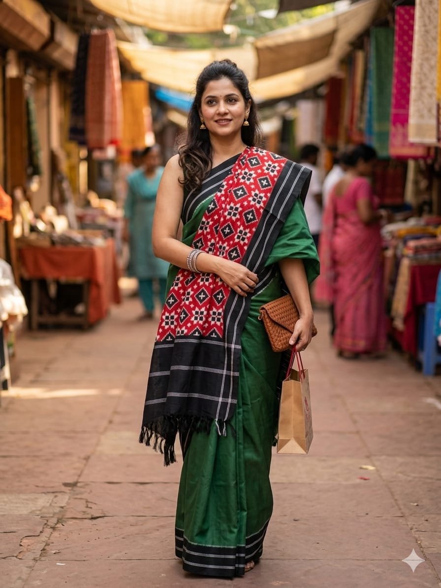 Ikat Dupatta - PSSIG10-ICDPDIBDC-18