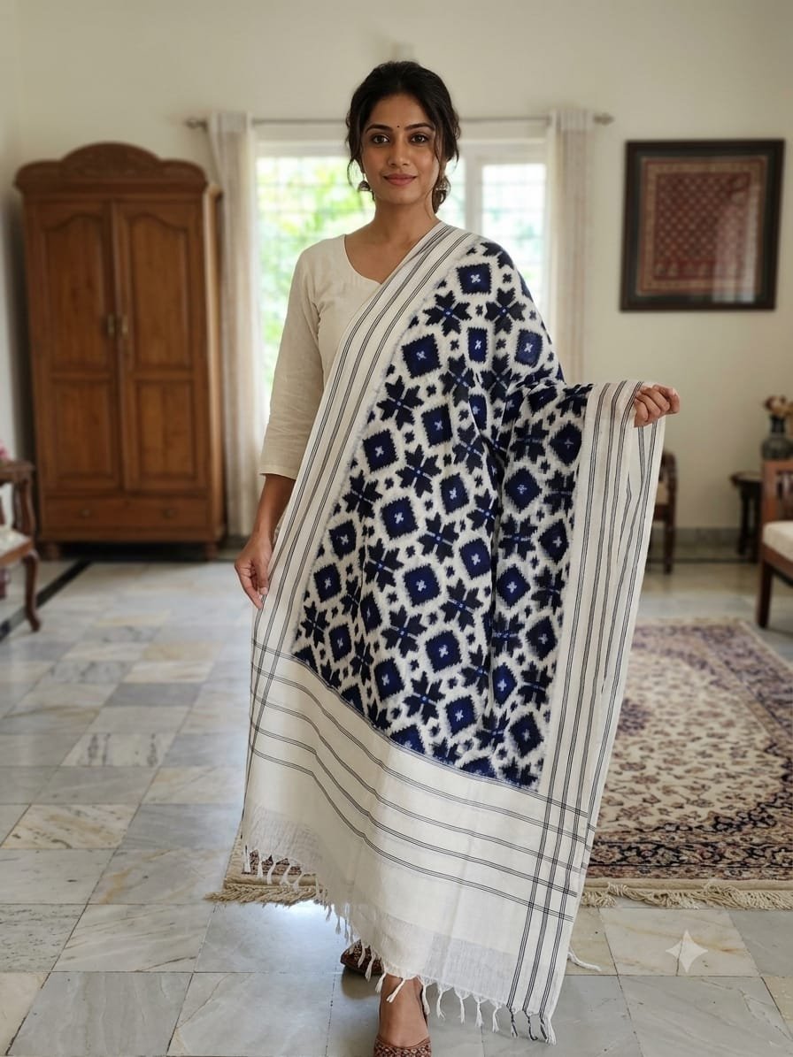 Ikat Dupatta - PSSIG10-ICDPDIBDC-24
