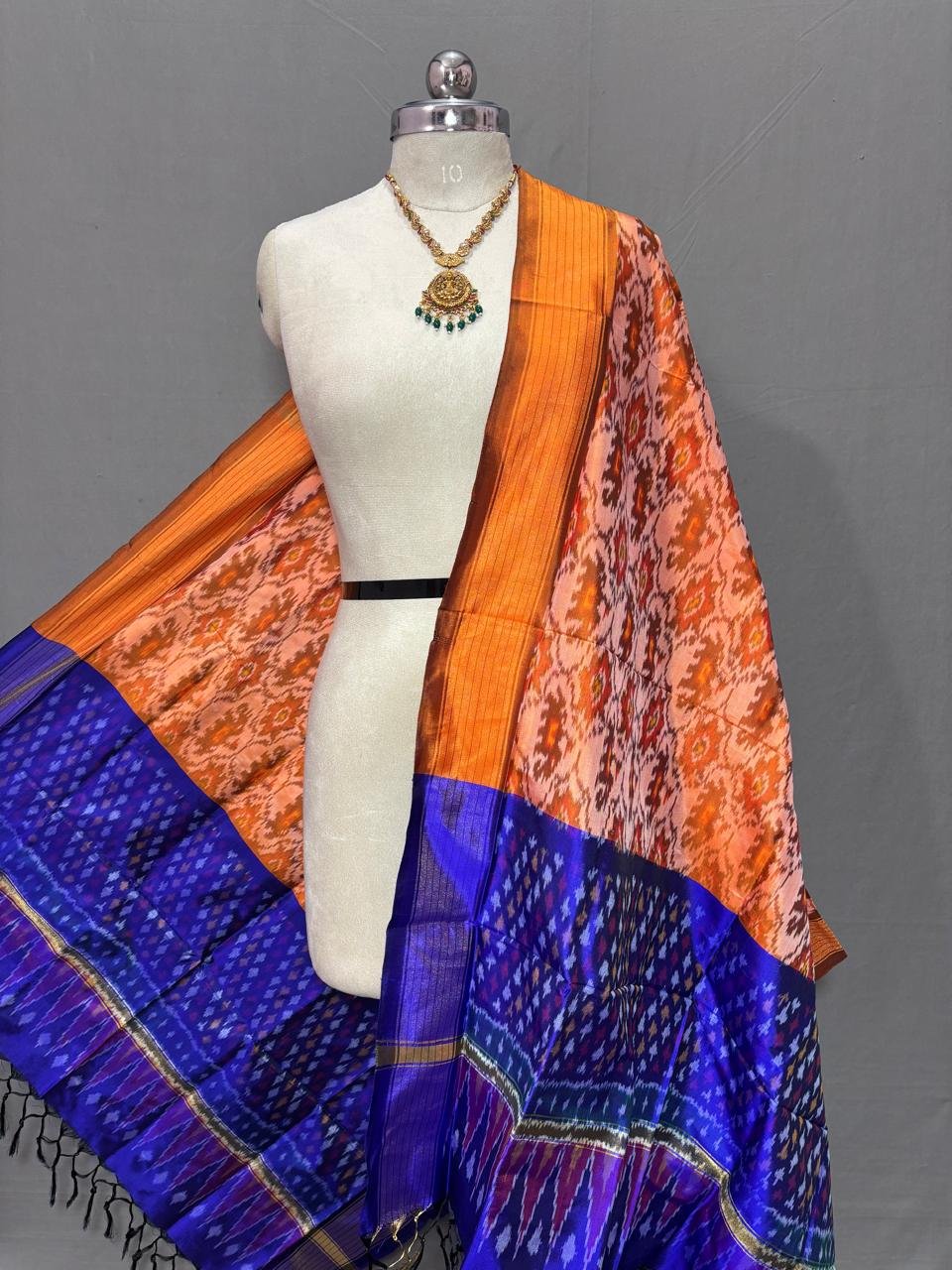 Ikat Dupatta - PSSIY30-ISDPCZSCD-13