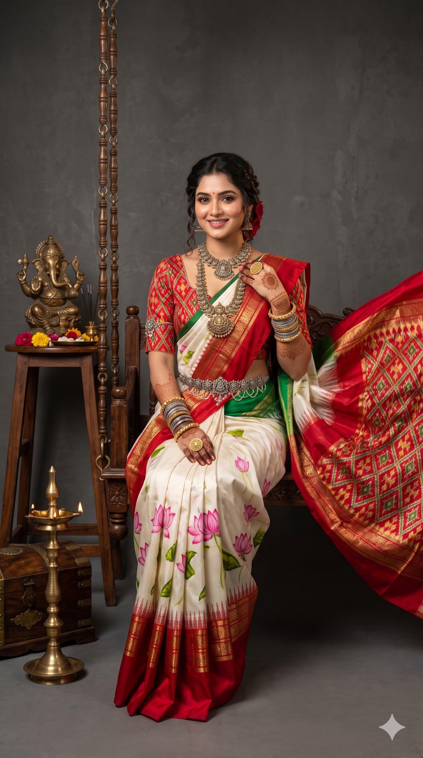 Ikat Print Saree - PANHL17-IPRSIZSDC-27