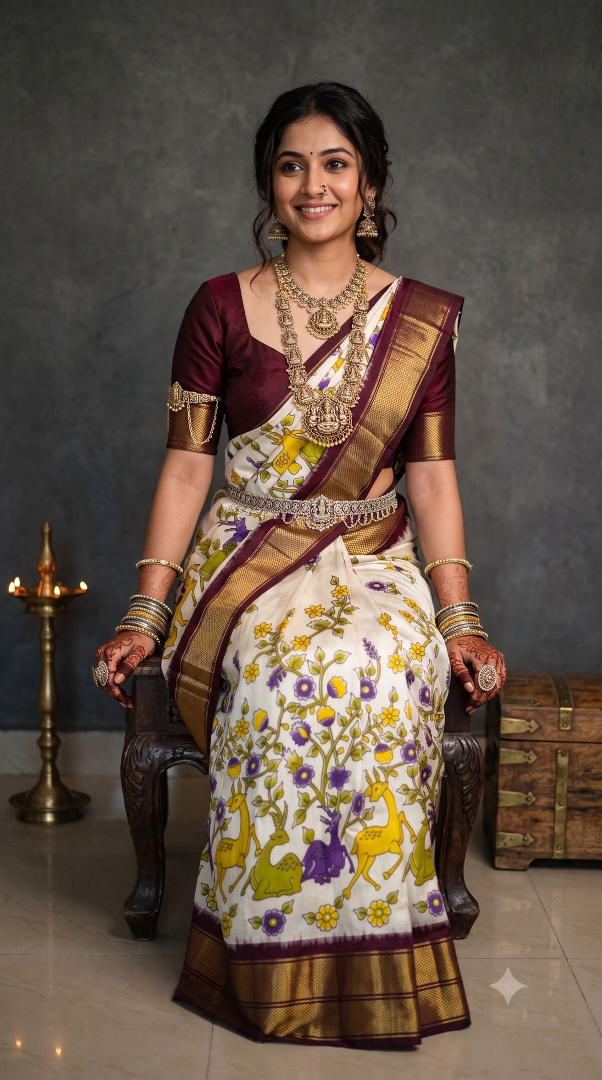 Ikat Print Saree - PANHO07-IPRSICNDC-08