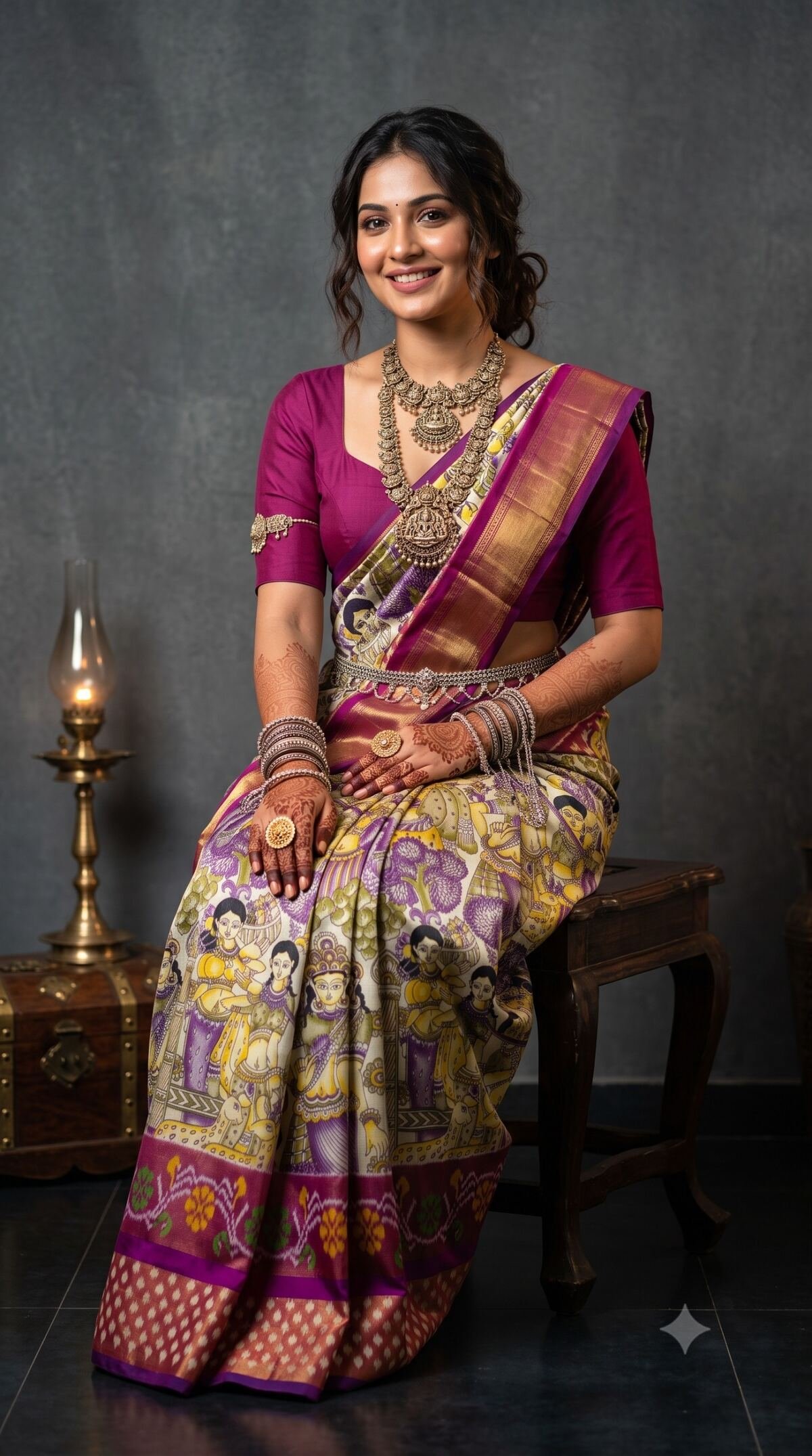 Ikat Print Saree - PANHO07-IPRSICNDC-10