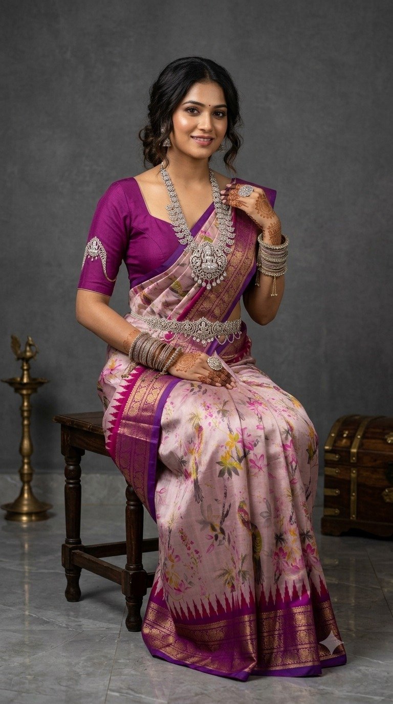 Ikat Print Saree - PANHO07-IPRSIZNDC-39
