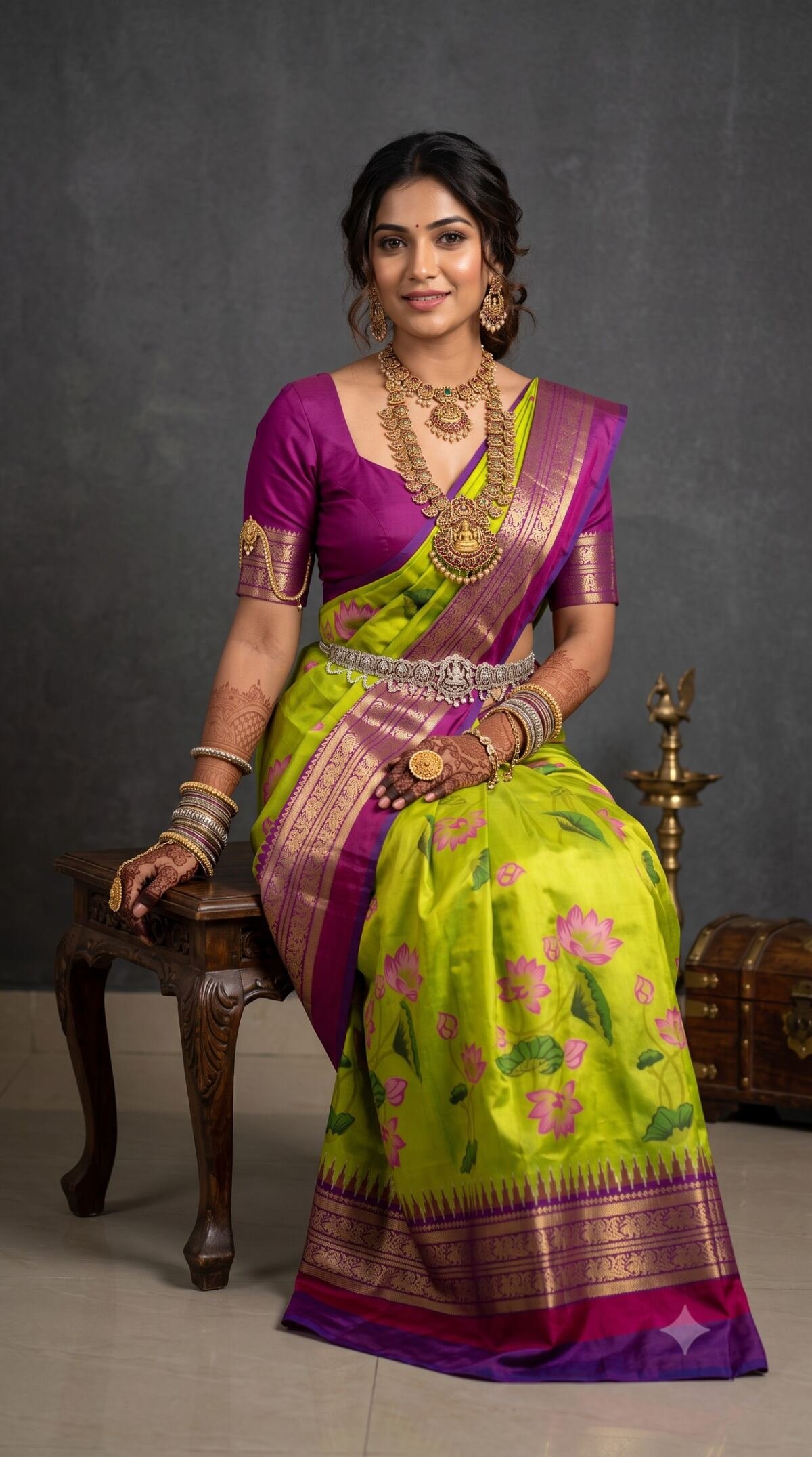 Ikat Print Saree - PANHO10-IPRSIZBCD-08
