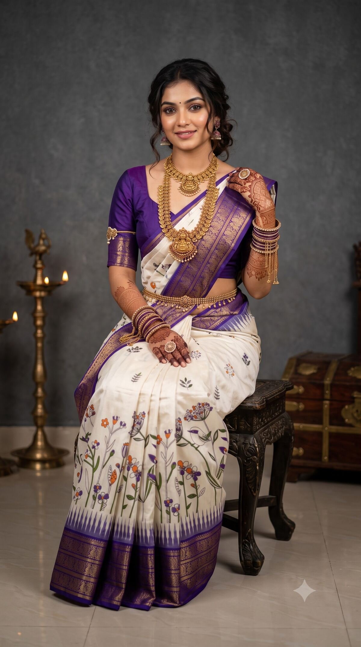 Ikat Print Saree - PANHO10-IPRSIZBDD-02