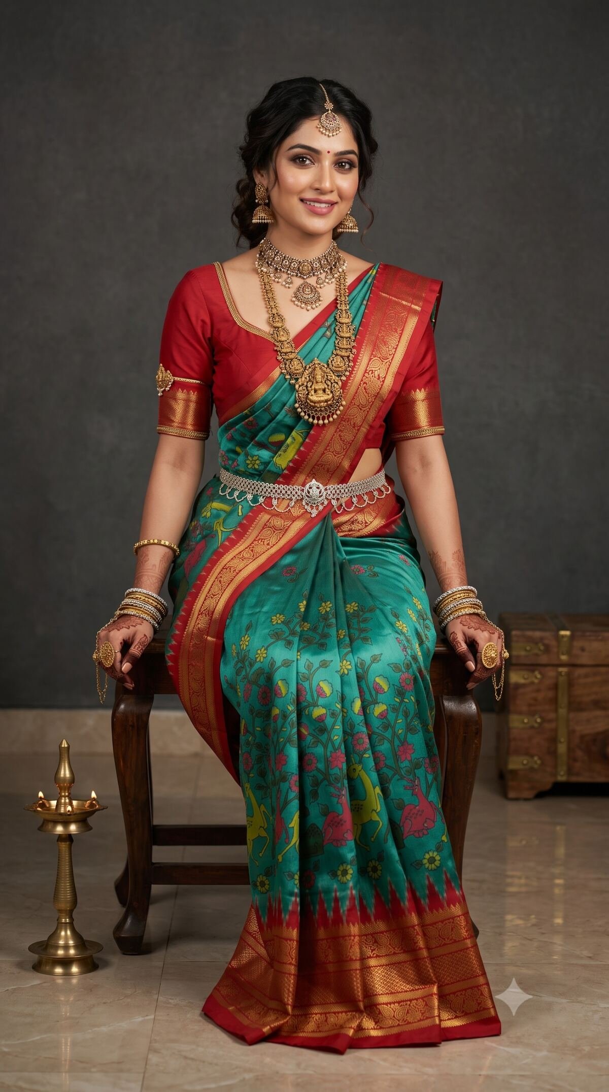 Ikat Print Saree - PANHO10-IPRSIZBDD-08