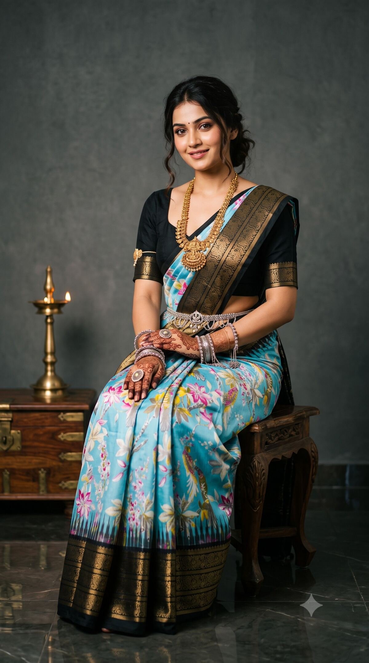 Ikat Print Saree - PANHO10-IPRSIZBDD-17