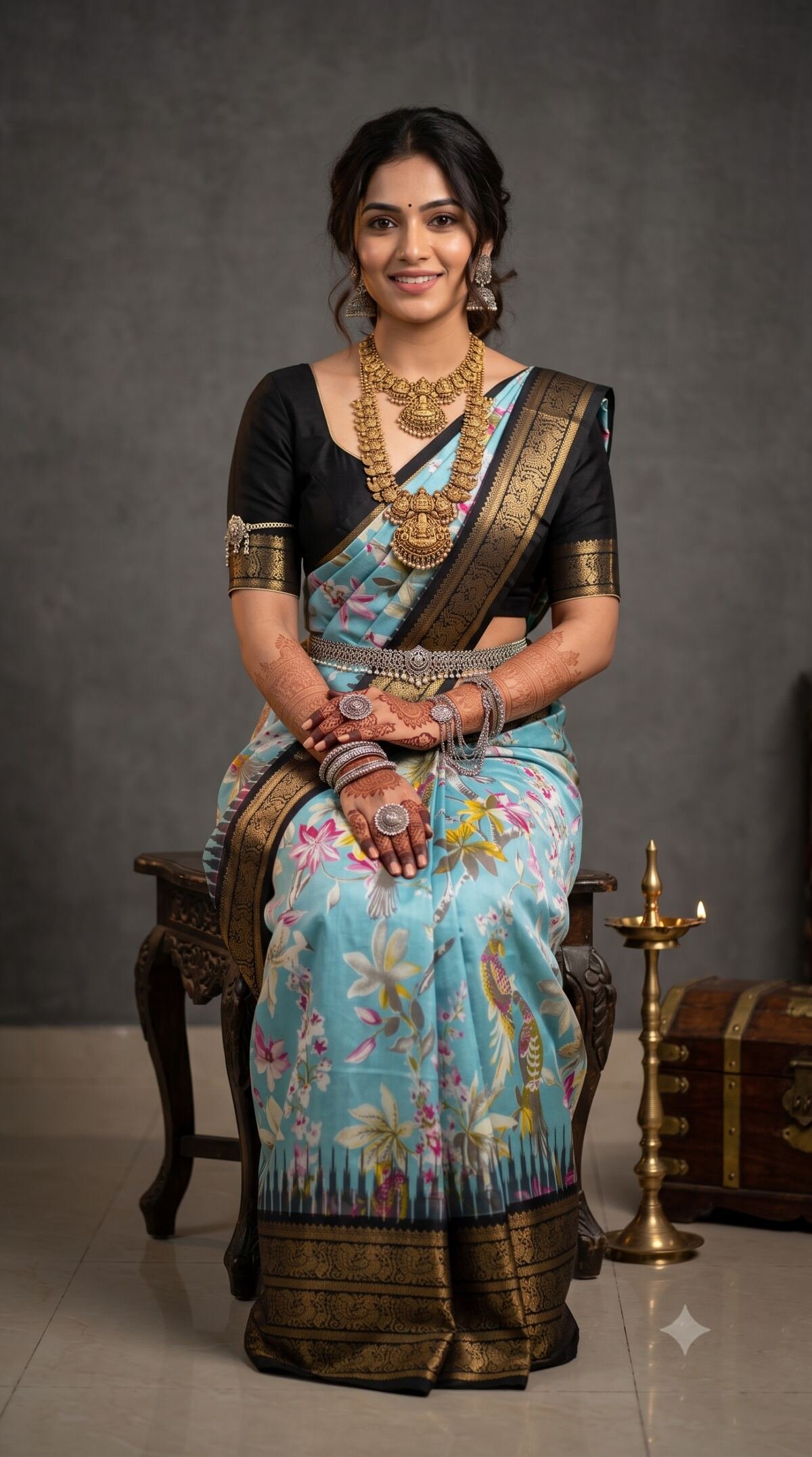 Ikat Print Saree - PANHO10-IPRSIZBDD-20
