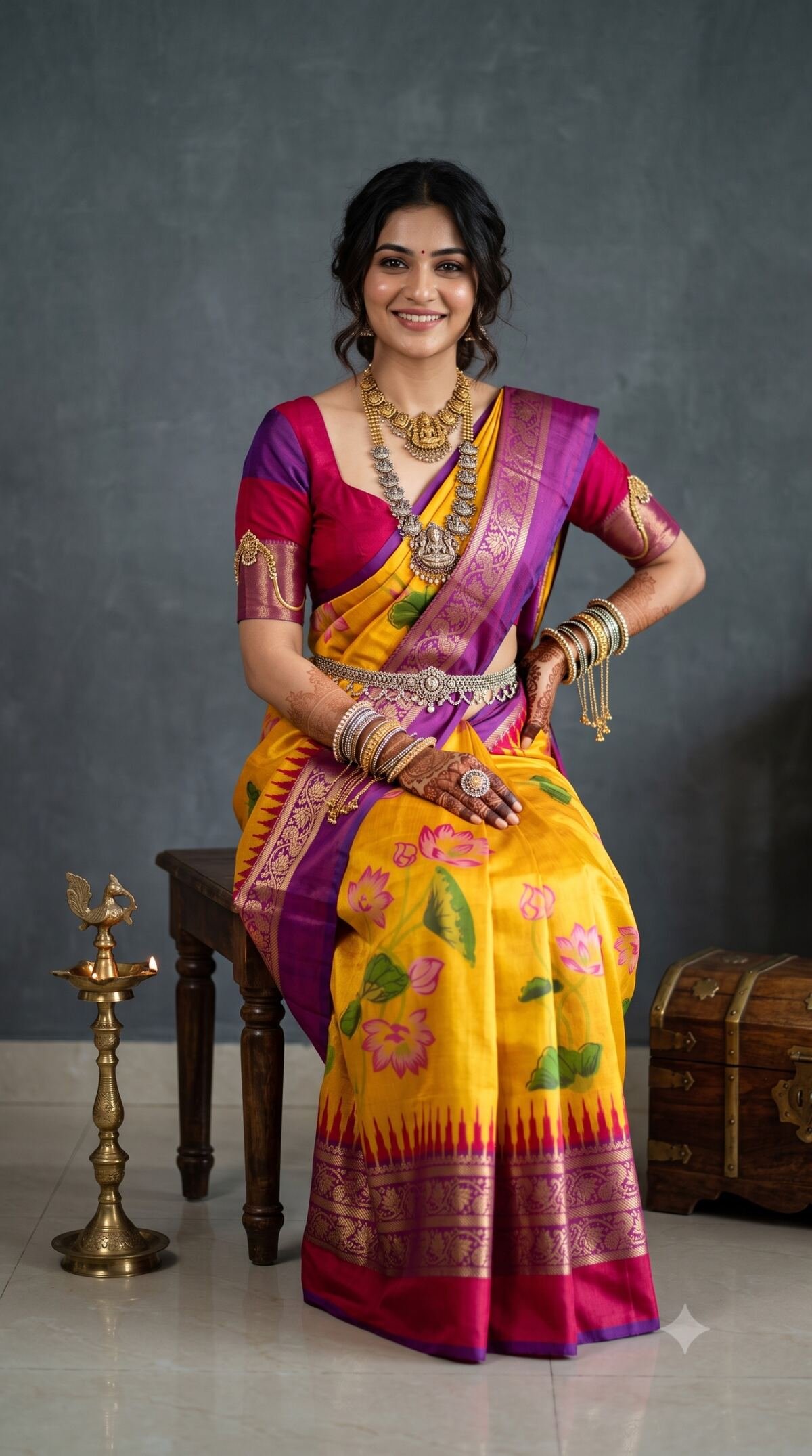 Ikat Print Saree - PANHO10-IPRSIZBDD-23