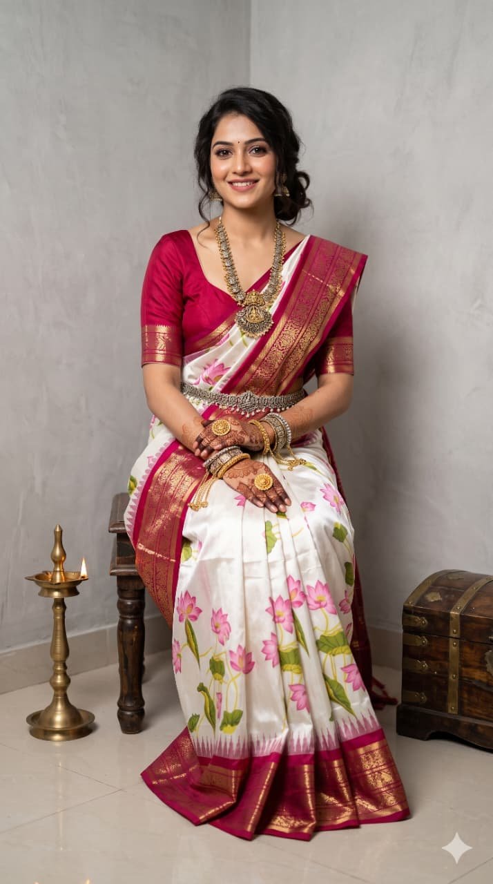 Ikat Print Saree - PANHO26-IPRSIZBCD-14