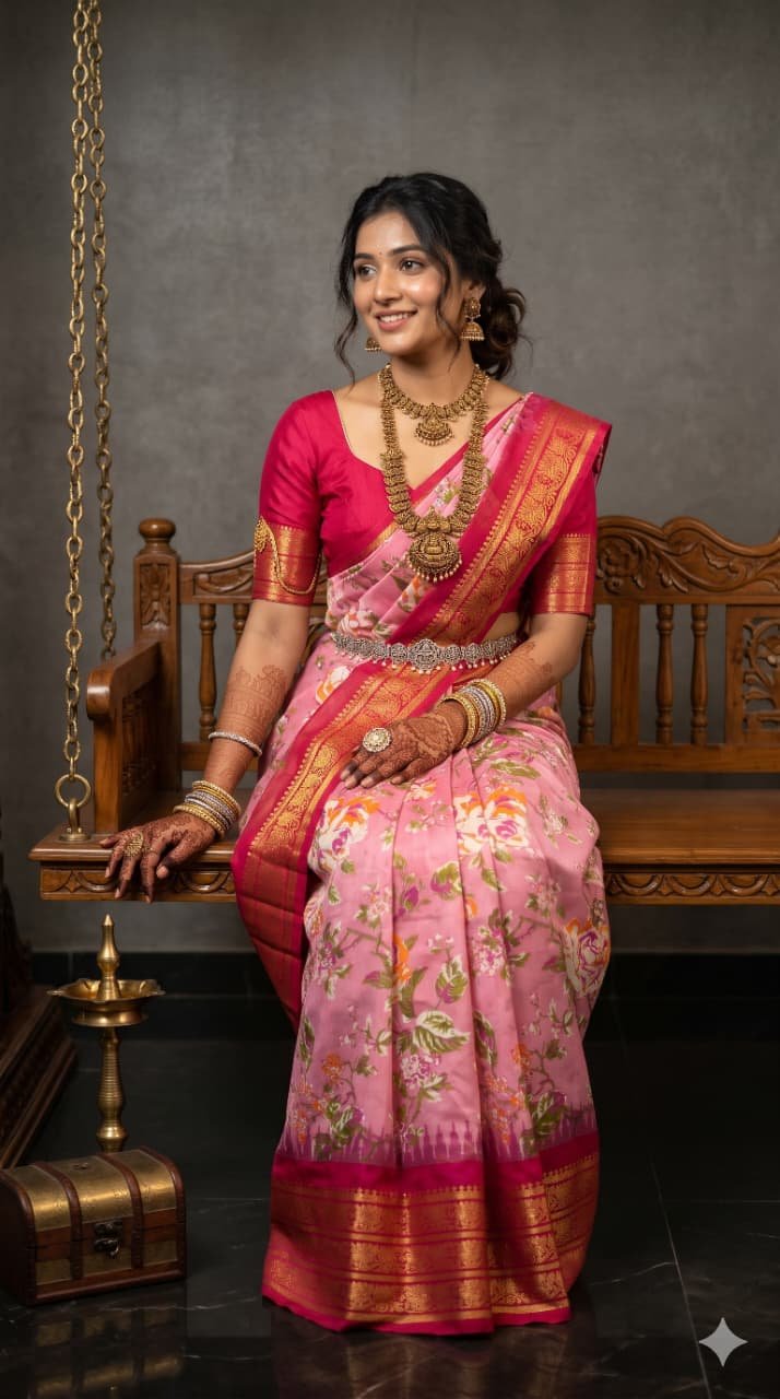 Ikat Print Saree - PANHO29-IPRSIZBCD-29