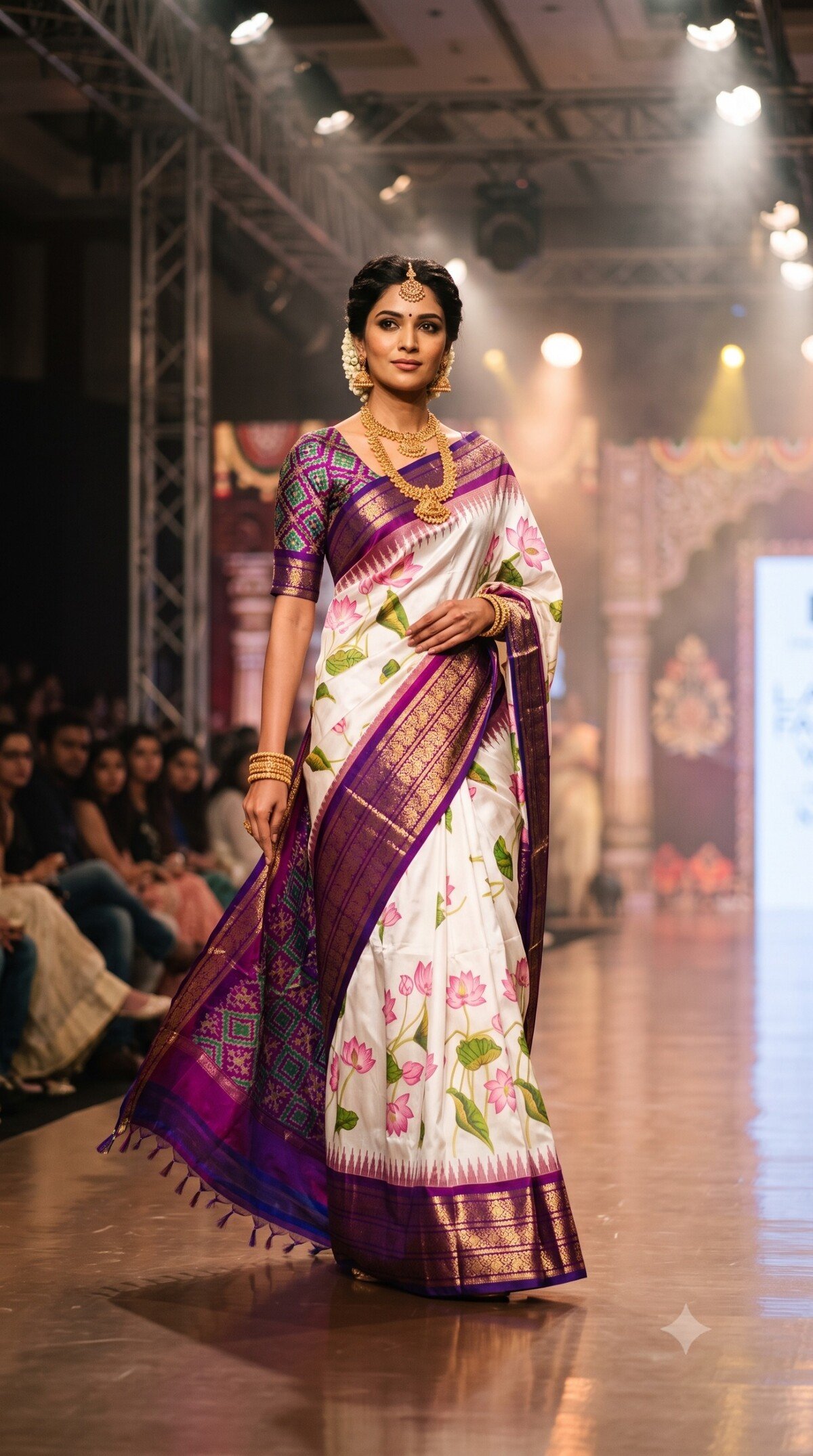 Ikat Print Saree - PANHS24-IPRSIZSDD-12