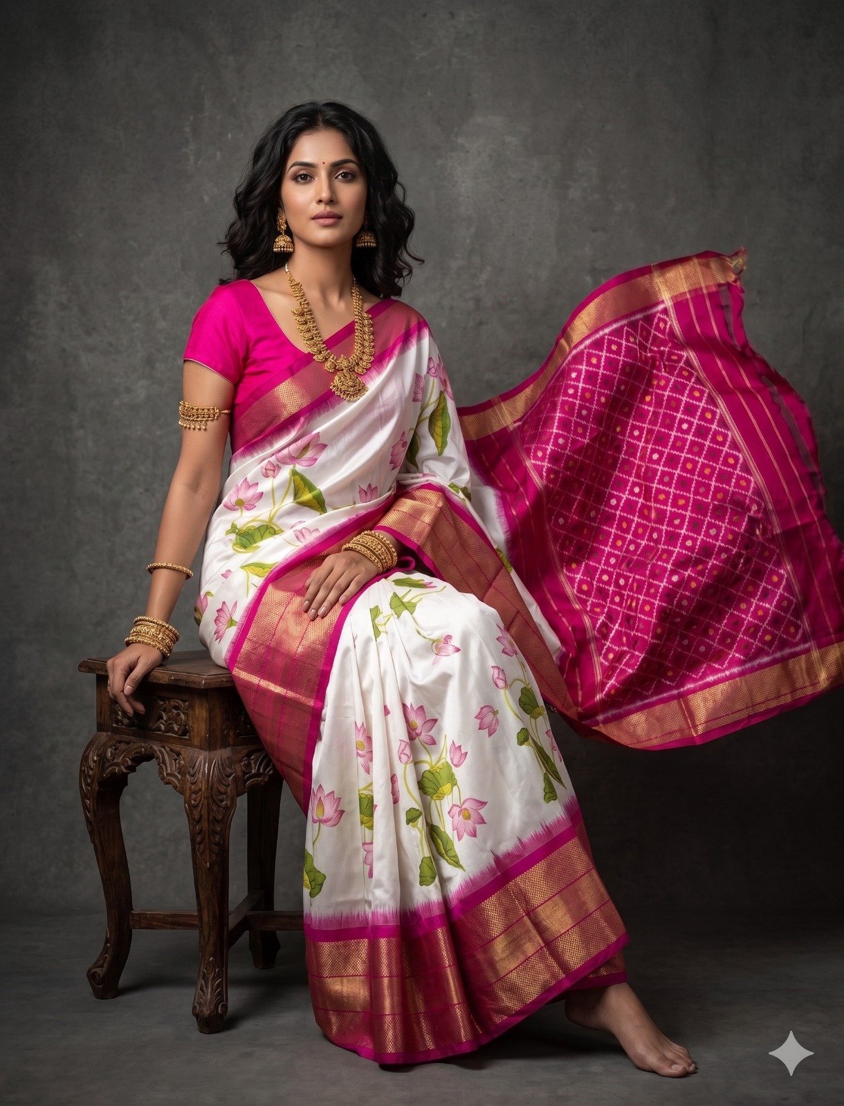 Ikat print saree - PANHY18-IPRSICSDD-04