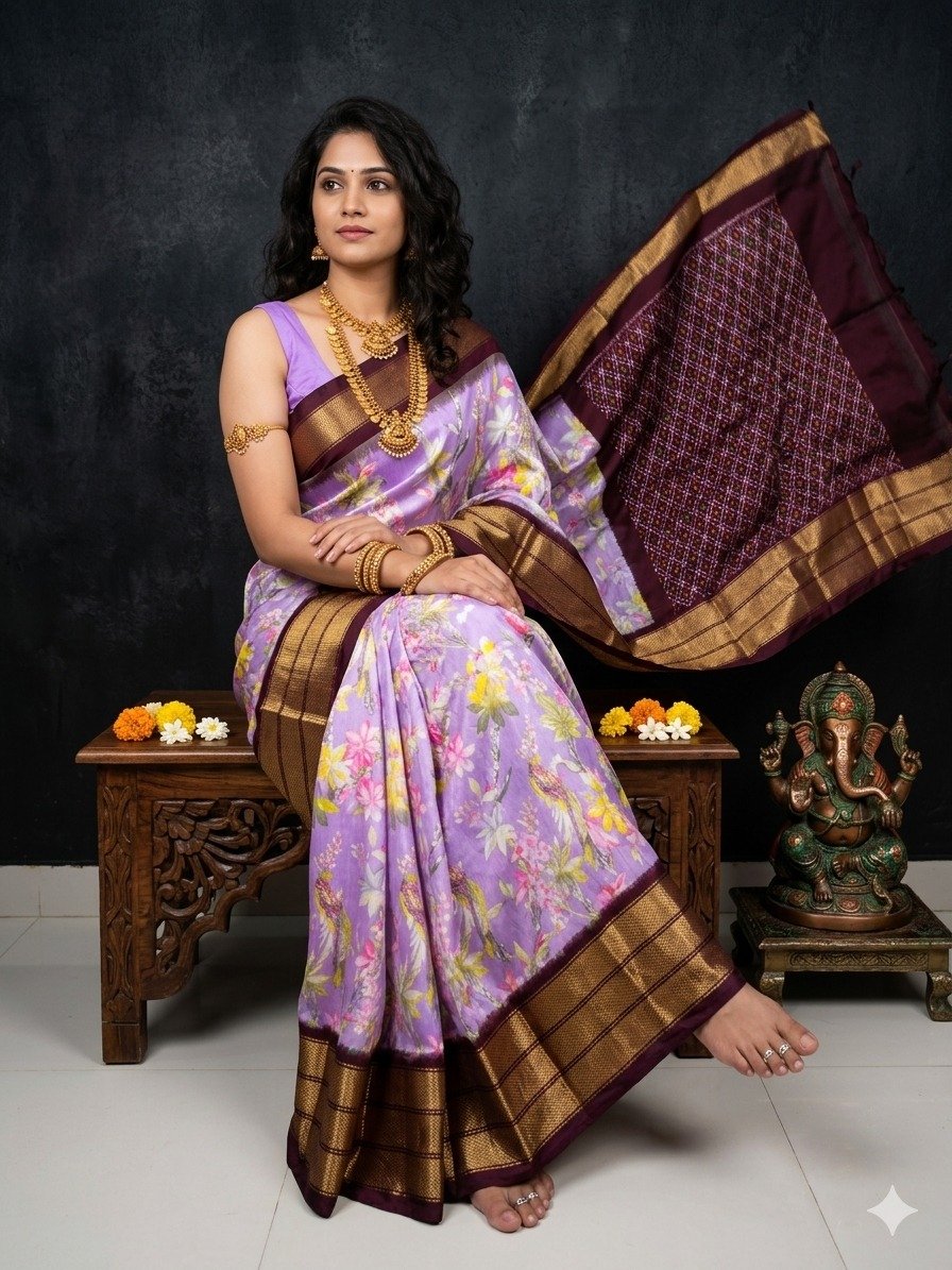 Ikat print saree - PANHY18-IPRSICSDD-11
