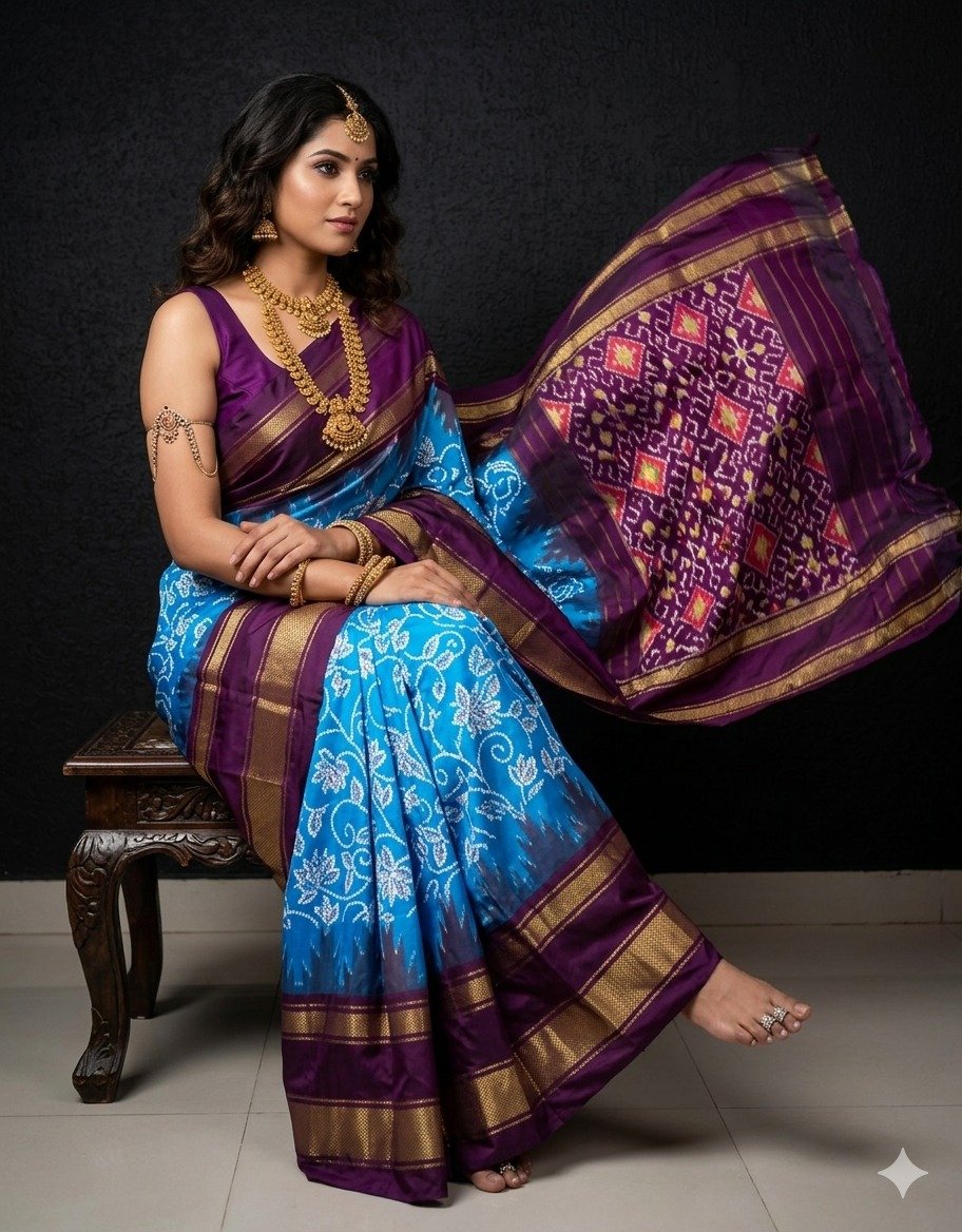 Ikat print saree - PANHY18-IPRSICSDD-14
