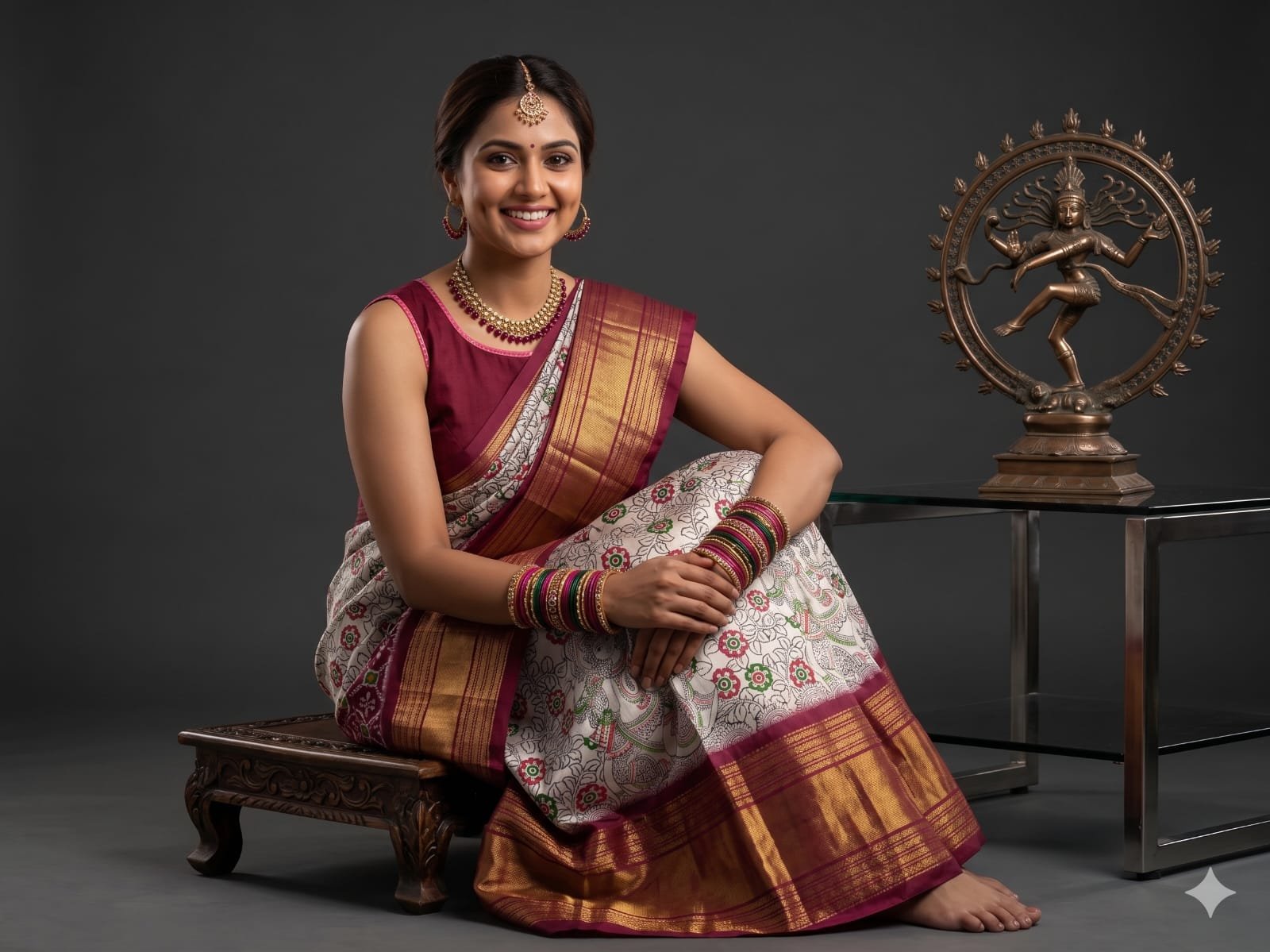 Ikat print saree - PSHLY24-IPRSICTDC-16